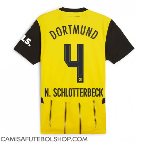 Camisa de time de futebol Borussia Dortmund Nico Schlotterbeck #4 Replicas 1º Equipamento 2024-25 Manga Curta